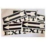 Set of 5 Metal EXIT Signs with Arrow pointing to left