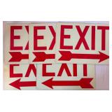 5 Metal EXIT Signs with arrows