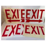 6 Plastic EXIT Signs with and without arrows