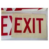 6 Plastic EXIT Signs with and without arrows