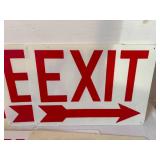 6 Plastic EXIT Signs with and without arrows