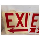 6 Plastic EXIT Signs with and without arrows