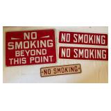 4 Metal NO SMOKING Signs