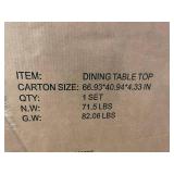 ABK-24936 Dining Table Top - 66.93 x 40.94 x 4.33 in - 1 Set - Made in China