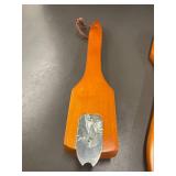 Pair of Wooden Grill Cleaning Brushes with Metal Scrapers