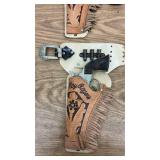 Roy Rogers Cap Gun & Holster Sets with Leather Belts