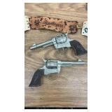 Roy Rogers Cap Gun & Holster Sets with Leather Belts