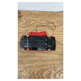 Vintage Red Tin Toy Car with Wired Remote and Train Car