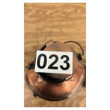 Set of 2 Copper Decor Items: Nautical Lantern and Shoe-Shaped Brush Holder