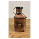 Set of 2 Copper Decor Items: Nautical Lantern and Shoe-Shaped Brush Holder