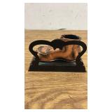 Set of 2 Copper Decor Items: Nautical Lantern and Shoe-Shaped Brush Holder