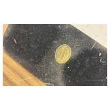 Set of 2 Copper Decor Items: Nautical Lantern and Shoe-Shaped Brush Holder