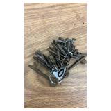 Lot of Antique Skeleton Keys with Ornate Brass Needle Case