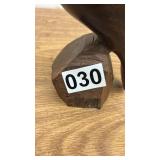 Hand-Carved Wooden Owl Figurine on Base