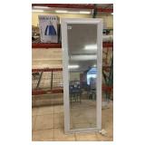 White Framed Wall Mirror with Decorative Beaded Edge