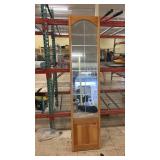 Wood Framed Mirrored Bi-Fold Closet Door with Decorative Glass Panels