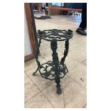 Vintage Cast Iron Plant Stand with Rose Motif