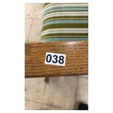 Wooden Rocking Chair with Green Striped Cushion