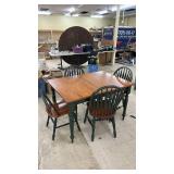 Wood Dining Table with 4 Matching Chairs, Oak Finish
