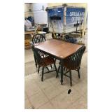 Wood Dining Table with 4 Matching Chairs, Oak Finish