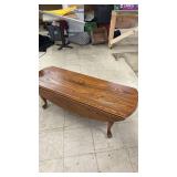 Set of 3 Vintage Wood Drop Leaf Side Tables with Queen Anne Legs