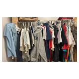 Large Lot of Mixed Clothing Including Shirts, Jackets, and Outerwear