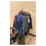 Large Lot of Mixed Clothing Including Shirts, Jackets, and Outerwear