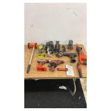 Collection of Assorted Power Tools and Hand Tools Including Black & Decker and Ryobi