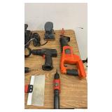 Collection of Assorted Power Tools and Hand Tools Including Black & Decker and Ryobi
