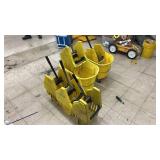 Lot of 3 Commercial Mop Buckets with Wringer Attachments