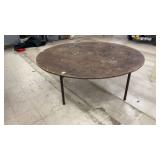 Used Round Folding Table with Metal Legs