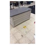 Large Outdoor Plastic Storage Bin with Hinged Lid