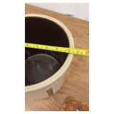 2 Gallon Stoneware Crock with Brown Interior, USA Marked
