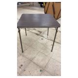 Folding Square Card Table with Dark Wood Grain Top