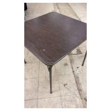 Folding Square Card Table with Dark Wood Grain Top