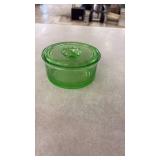 Vintage Uranium Glass Lidded Jar