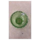 Green Uranium Glass Bowl with Honeycomb Pattern