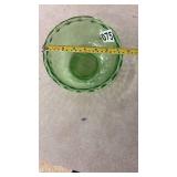 Green Uranium Glass Bowl with Honeycomb Pattern