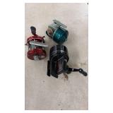 Collection of 3 Vintage Fishing Reels Abu Garcia Ambassadeur 5000A Daisy Heddon Zebco