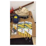 Collection of Power Tools, Extension Cords, Workshop Accessories and Stakes
