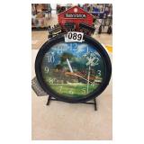 Train Station Theme Tabletop Clock with Locomotive Decoration