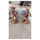 Pair of Looney Tunes Ceramic Vases Featuring Bugs Bunny and Elmer Fudd