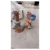 Pair of Looney Tunes Ceramic Vases Featuring Bugs Bunny and Elmer Fudd