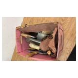 Collection of Masonry and Plastering Hand Tools in Wood Crate