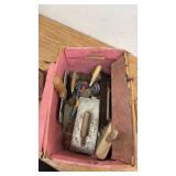 Collection of Masonry and Plastering Hand Tools in Wood Crate