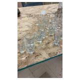 Collection of Assorted Shot Glasses, Vases, and Daltile Glass Mosaic Tile