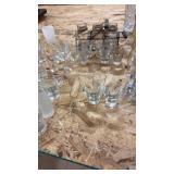 Collection of Assorted Shot Glasses, Vases, and Daltile Glass Mosaic Tile