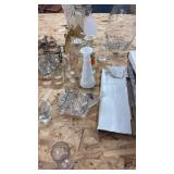 Collection of Assorted Shot Glasses, Vases, and Daltile Glass Mosaic Tile