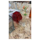 Collection of Assorted Shot Glasses, Vases, and Daltile Glass Mosaic Tile