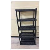 5-Tier Black Plastic Storage Shelving Unit